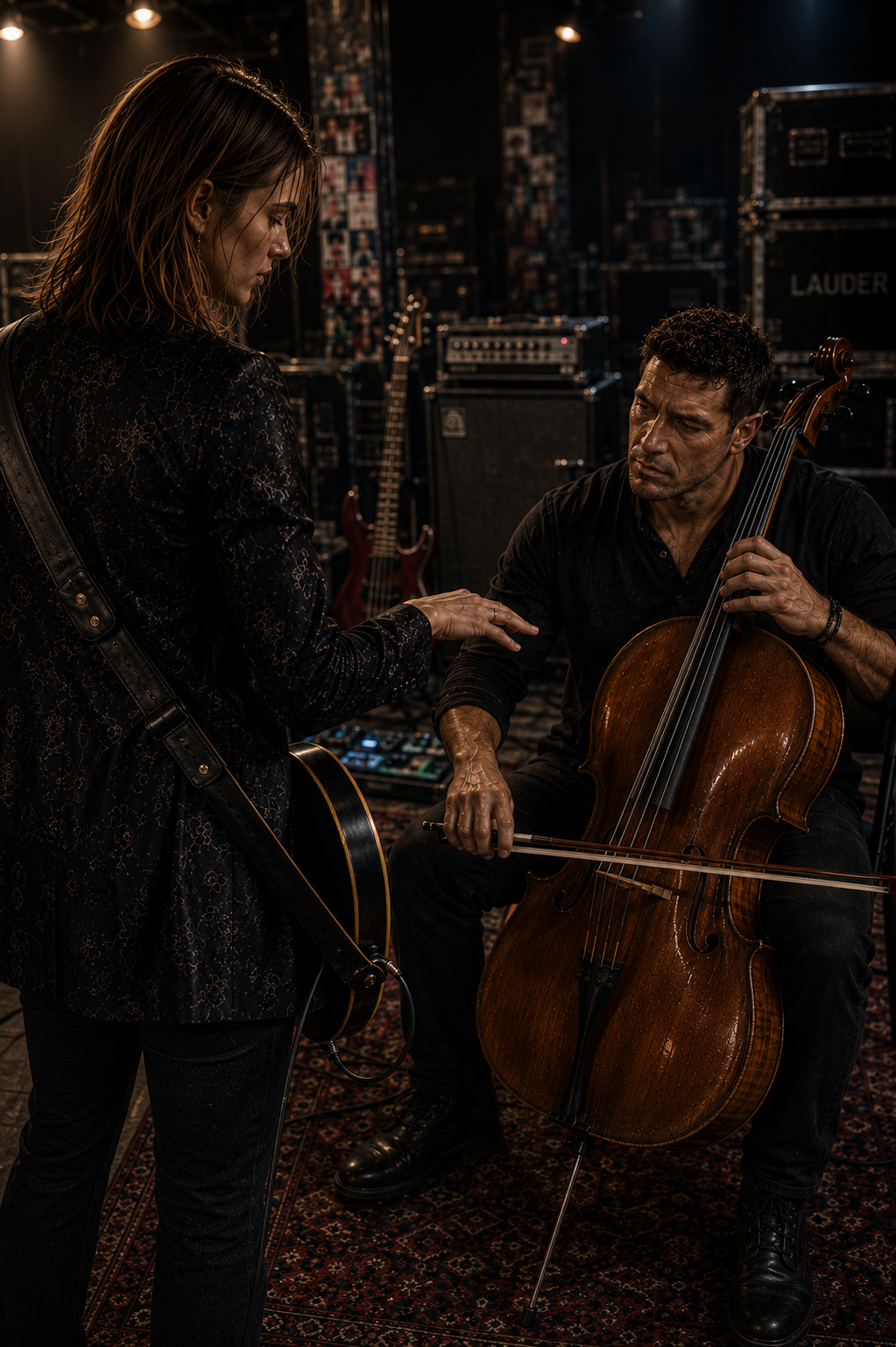 Liv y Kael durante el ensayo
