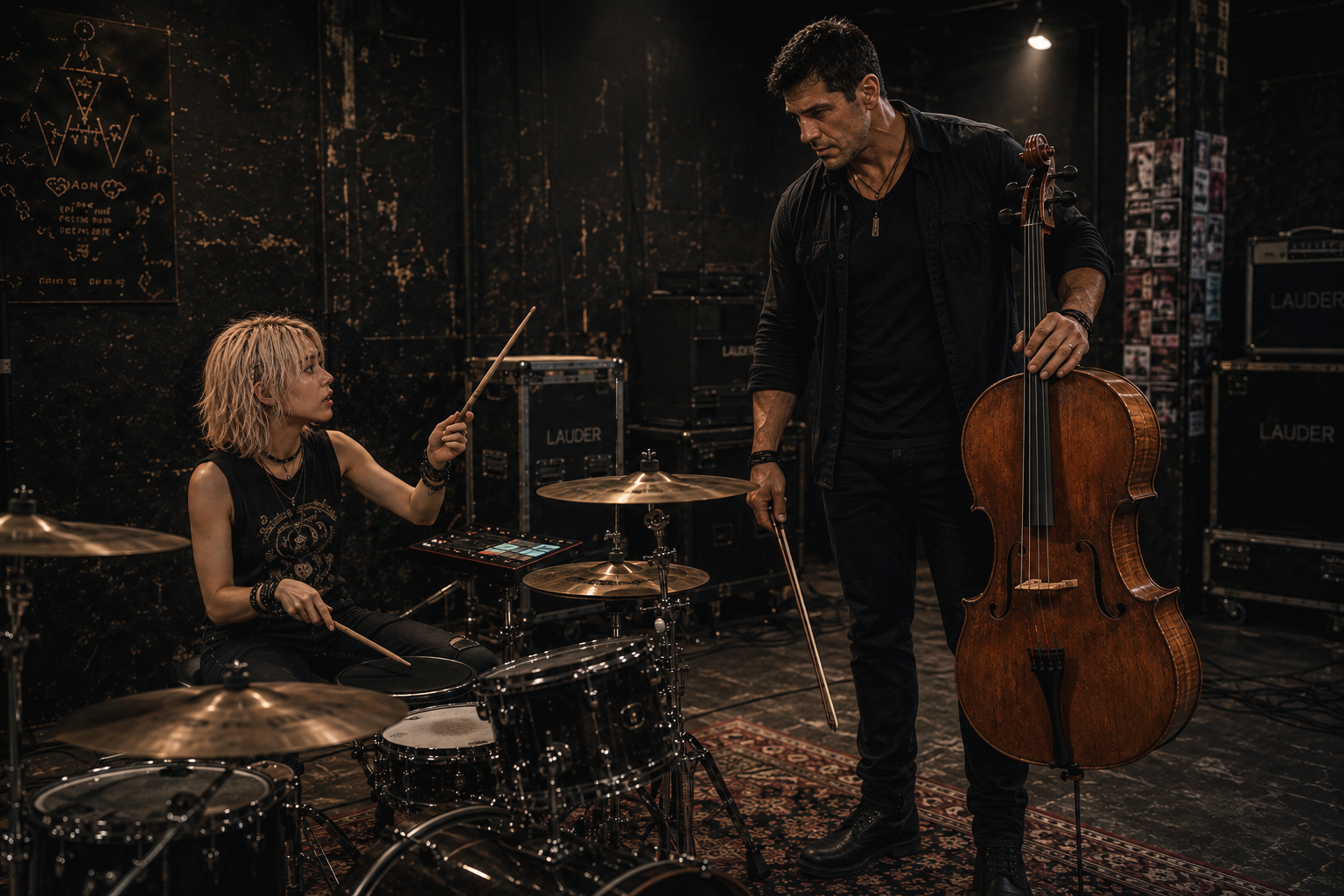 Nili y Kael en un momento de trabajo musical