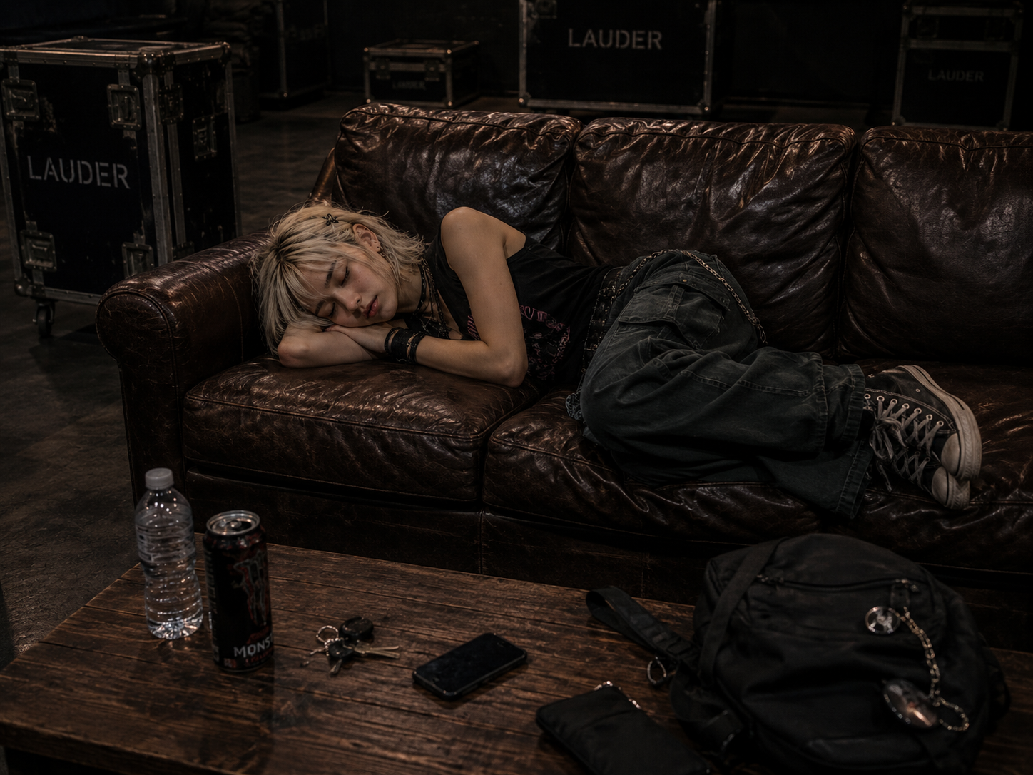 Nili dormida después del ensayo